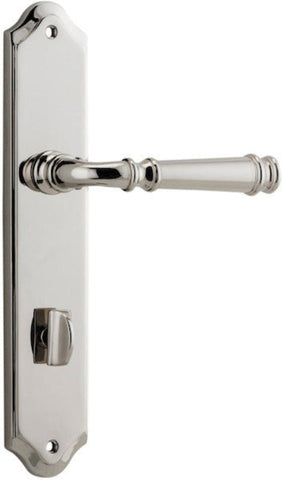 IVER Verona Door Lever Handle On Shouldered Backplate | Privacy Lever Set Only | 9 Finishes - Polished Nickel