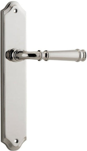 IVER Verona Door Lever Handle On Shouldered Backplate | Passage Lever Set Only | 9 Finishes - Polished Nickel