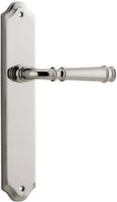 IVER Verona Door Lever Handle On Shouldered Backplate | Passage Lever Set Only | 9 Finishes - Polished Nickel