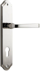 IVER Annecy Door Lever Handle On Shouldered Backplate | Entrance Lever Set Only | 9 Finishes - Polished Nickel