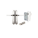 IVER Annecy Door Lever Handle On Shouldered Backplate | Entrance Kit (Key/Thumb) | 9 Finishes - Polished Nickel