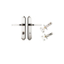 IVER Annecy Door Lever Handle On Shouldered Backplate | Separate Privacy Kit | 9 Finishes - Polished Nickel
