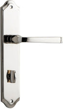 IVER Annecy Door Lever Handle On Shouldered Backplate | Privacy Lever Set Only | 9 Finishes - Polished Nickel