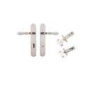 Iver Sarlat Solid Brass Door Lever on Oval Backplate | Separate Privacy Kit | 10 Finishes - Polished Nickel