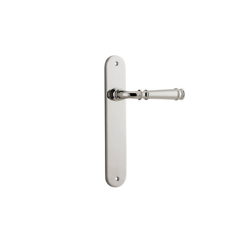 Iver Verona Solid Brass Door Lever on Oval Backplate | Passage Lever Set Only | 9 Finishes - Polished Nickel