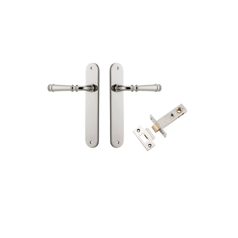 Iver Verona Solid Brass Door Lever on Oval Backplate | Passage Kit | 9 Finishes - Polished Nickel