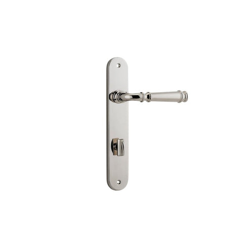 Iver Verona Solid Brass Door Lever on Oval Backplate | Privacy Lever Set Only | 9 Finishes - Polished Nickel