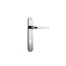 Iver Annecy Solid Brass Door Lever on Oval Backplate | Entrance Lever Set Only | 9 Finishes - Polished Nickel