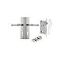 IVER Verona Door Lever Handle On Stepped Backplate | Entrance Kit (Key/Thumb) | 9 Finishes - Polished Nickel