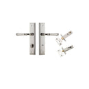 IVER Verona Door Lever Handle On Stepped Backplate | Separate Privacy Kit | 9 Finishes - Polished Nickel