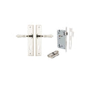 IVER Sarlat Door Lever Handle On Chamfered Backplate | Entrance Kit (Key/Key) | 10 Finishes - Polished Nickel