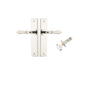 IVER Sarlat Door Lever Handle On Chamfered Backplate | Passage Kit | 10 Finishes - Polished Nickel