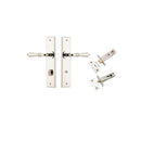 IVER Sarlat Door Lever Handle On Chamfered Backplate | Separate Privacy Kit | 10 Finishes - Polished Nickel