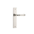 IVER Verona Door Lever Handle On Chamfered Backplate | Passage Lever Set Only | 9 Finishes - Polished Nickel