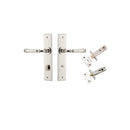 IVER Verona Door Lever Handle On Chamfered Backplate | Separate Privacy Kit | 9 Finishes - Polished Nickel