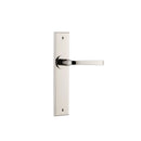 IVER Annecy Door Lever Handle On Chamfered Backplate | Passage Lever Set Only | 9 Finishes - Polished Nickel