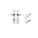 IVER Annecy Door Lever Handle On Chamfered Backplate | Separate Privacy Kit | 9 Finishes - Polished Nickel
