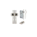 IVER Paddington Door Knob On Rectangular Backplate | Entrance Kit (Key/Key) | 9 Finishes - Polished Nickel