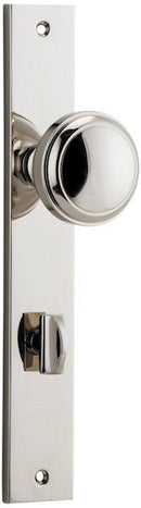 IVER Paddington Door Knob On Rectangular Backplate | Privacy Lever Set Only | 9 Finishes - Polished Nickel