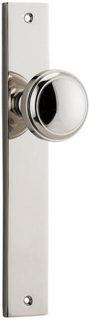 IVER Paddington Door Knob On Rectangular Backplate | Passage Lever Set Only | 9 Finishes - Polished Nickel
