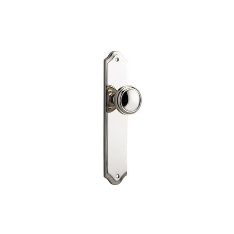 IVER Paddington Door Knob On Shouldered Backplate | Passage Lever Set Only | 9 Finishes - Polished Nickel