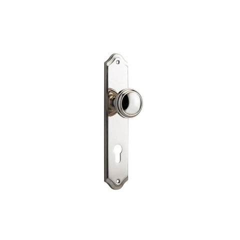 IVER Paddington Door Knob On Shouldered Backplate | Entrance Lever Set Only | 9 Finishes - Polished Nickel