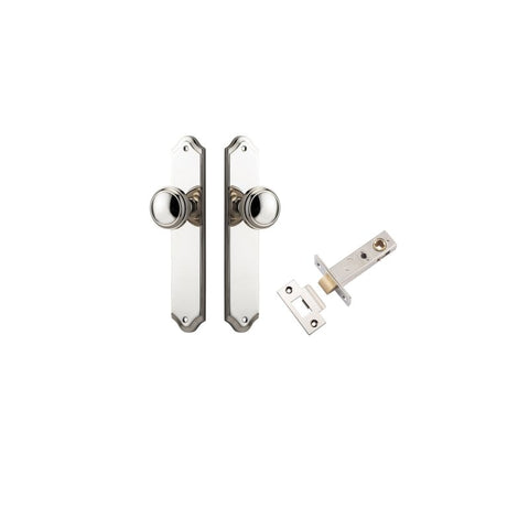 IVER Paddington Door Knob On Shouldered Backplate | Passage Kit | 9 Finishes - Polished Nickel