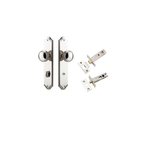 IVER Paddington Door Knob On Shouldered Backplate | Separate Privacy Kit | 9 Finishes - Polished Nickel