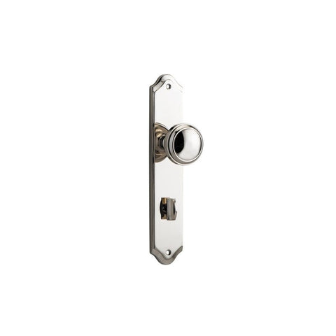 IVER Paddington Door Knob On Shouldered Backplate | Privacy Lever Set Only | 9 Finishes - Satin Nickel