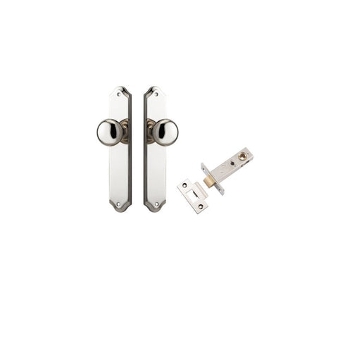IVER Cambridge Door Knob On Shouldered Backplate | Passage Kit | 9 Finishes - Polished Nickel