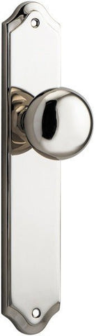 IVER Cambridge Door Knob On Shouldered Backplate | Passage Lever Set Only | 9 Finishes - Polished Nickel
