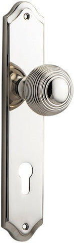 IVER Guildford Door Knob On Shouldered Backplate | Entrance Lever Set Only | 9 Finishes - Polished Nickel