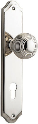 IVER Guildford Door Knob On Shouldered Backplate | Entrance Lever Set Only | 9 Finishes - Polished Nickel