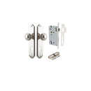 IVER Guildford Door Knob On Shouldered Backplate | Entrance Kit (Key/Key) | 8 Finishes - Polished Nickel
