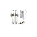 IVER Guildford Door Knob On Shouldered Backplate | Entrance Kit (Key/Thumb) | 8 Finishes - Polished Nickel