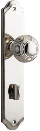 IVER Guildford Door Knob On Shouldered Backplate | Privacy Lever Set Only | 9 Finishes - Polished Nickel