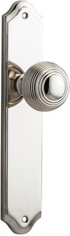 IVER Guildford Door Knob On Shouldered Backplate | Passage Lever Set Only | 9 Finishes - Polished Nickel