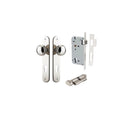 IVER Paddington Door Knob On Oval Backplate | Entrance Kit (Key/Thumb) | 9 Finishes - Polished Nickel