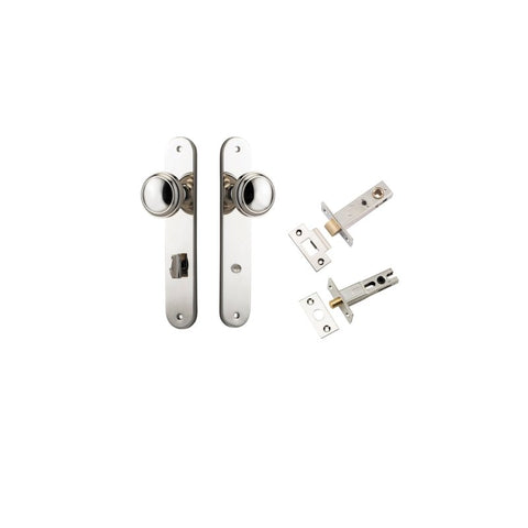 IVER Paddington Door Knob On Oval Backplate | Separate Privacy Kit | 9 Finishes - Polished Nickel