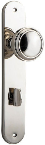 IVER Paddington Door Knob On Oval Backplate | Privacy Lever Set Only | 9 Finishes - Polished Nickel
