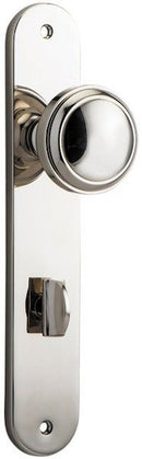 IVER Paddington Door Knob On Oval Backplate | Privacy Lever Set Only | 9 Finishes - Polished Nickel