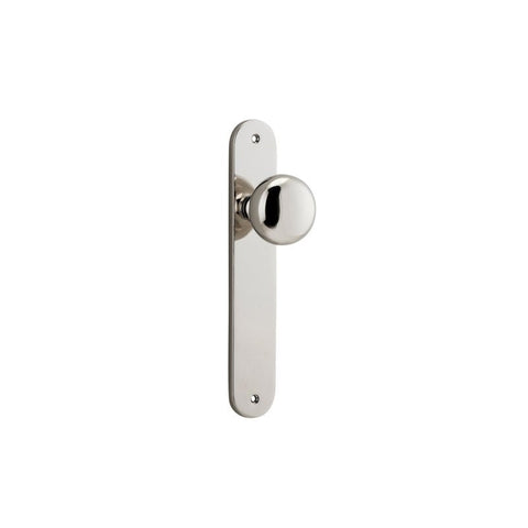 IVER Cambridge Door Knob On Oval Backplate | Passage Lever Set Only | 9 Finishes - Polished Nickel