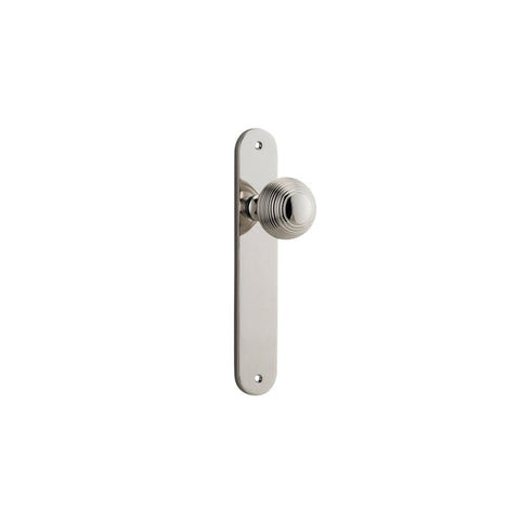 IVER Guildford Door Knob On Oval Backplate | Passage Lever Set Only | 9 Finishes - Polished Nickel