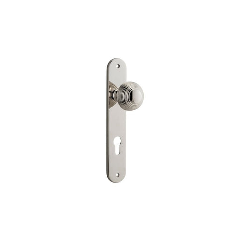 IVER Guildford Door Knob On Oval Backplate | Entrance Lever Set Only | 9 Finishes - Polished Nickel