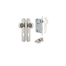 IVER Guildford Door Knob On Oval Backplate | Entrance Kit (Key/Key) | 9 Finishes - Polished Nickel