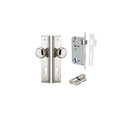 IVER Cambridge Door Knob On Stepped Backplate | Entrance Kit (Key/Key) | 9 Finishes - Polished Nickel