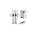 IVER Cambridge Door Knob On Stepped Backplate | Entrance Kit (Key/Thumb) | 9 Finishes - Polished Nickel