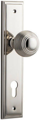 IVER Guildford Door Knob On Stepped Backplate | Entrance Lever Set Only | 9 Finishes - Polished Nickel