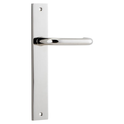 IVER Oslo Lever Door Handle On Rectangular Backplate | Passage Lever Set Only | 9 Finishes - Polished Nickel
