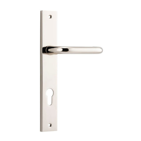 IVER Oslo Lever Door Handle On Rectangular Backplate | Entrance Lever Set Only | 9 Finishes - Polished Nickel
